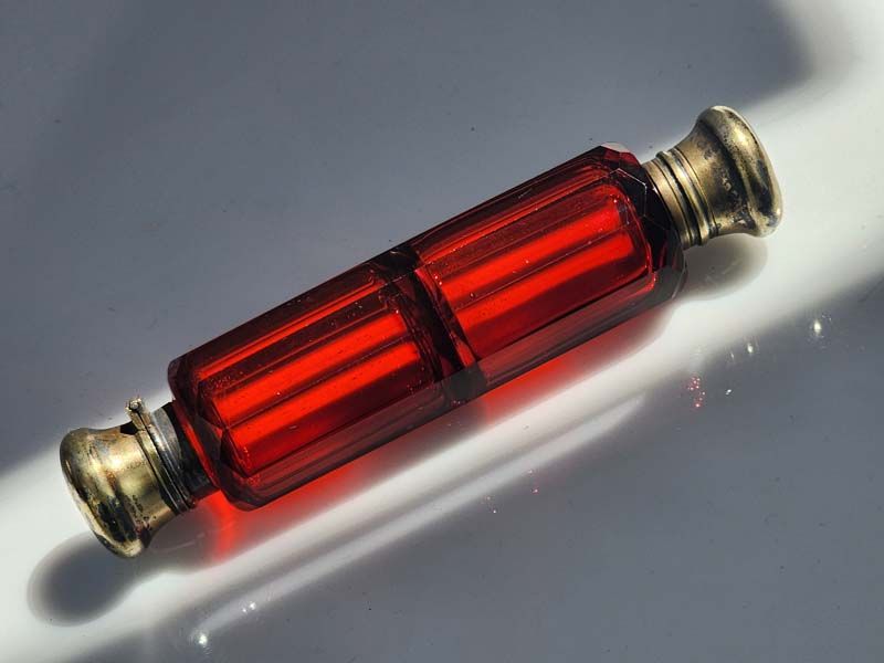 Victorian Ruby Red Double Scent Bottle