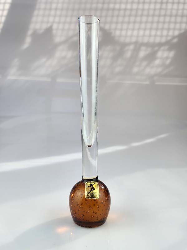 Amber Erica glass bud vase