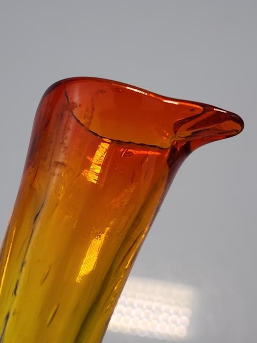 Glass: Kanawha Amberina Crackle Glass Ewer