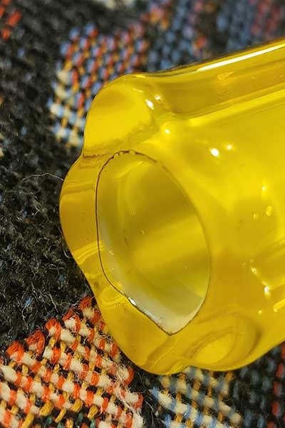 Glass: Yellow glass vase